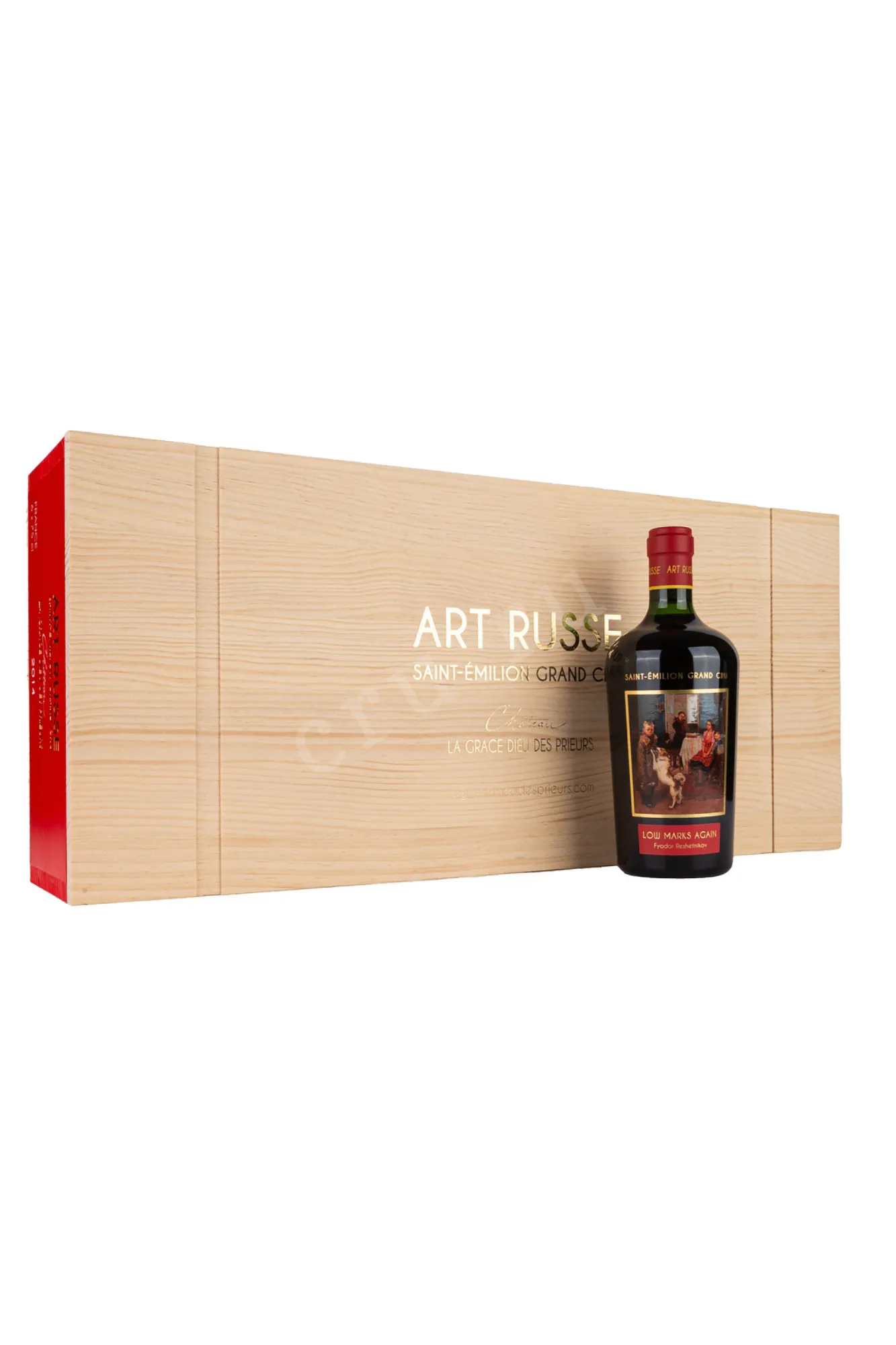 Фото — Вино Chateau La Grace Dieu des Prieurs Art Russe Saint-Emilion Grand Cru from set of 6 bottles in wooden box  2014 0.75 л