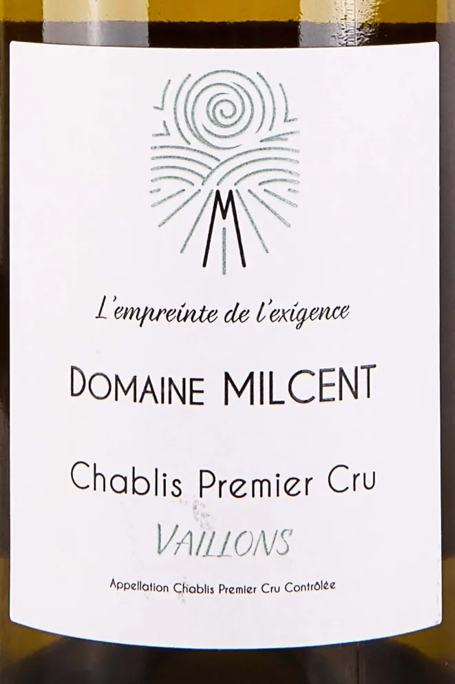 Этикетка Domaine Milcent Chablis Premier Cru Vaillons 2021 0.75 л