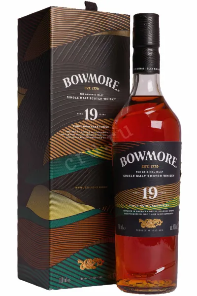 Виски Bowmore Ex Bourbon & Pinot Noir 19 Years Old in gift box  0.7 л