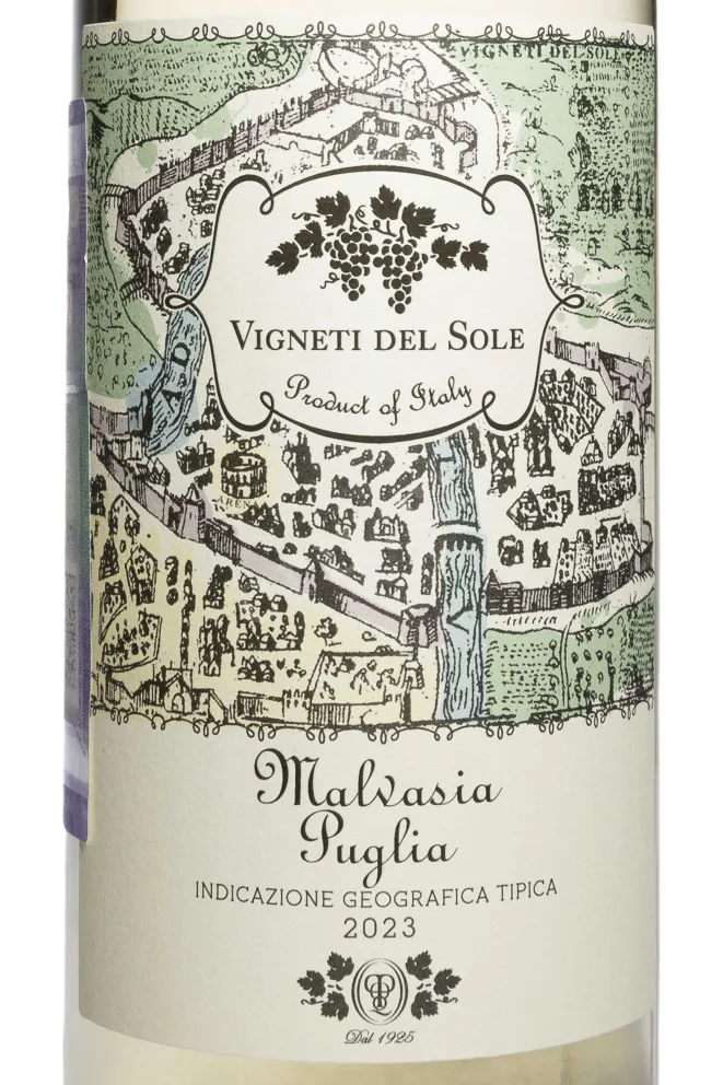 Этикетка Vigneti Del Sole Malvasia Puglia IGT 2023 0.75 л