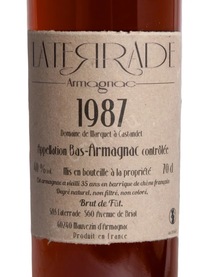 Этикетка Laterrade Domaine de Marquet Bas-Armagnac 1987 0.7 л