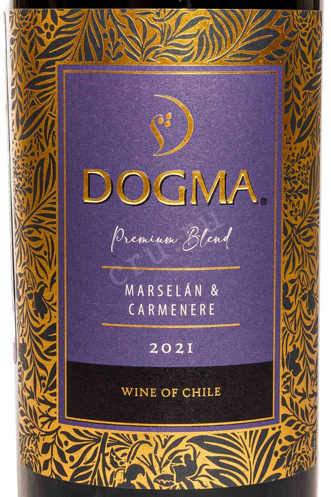 Этикетка Dogma Marselan Carmenere 2021 0.75 л
