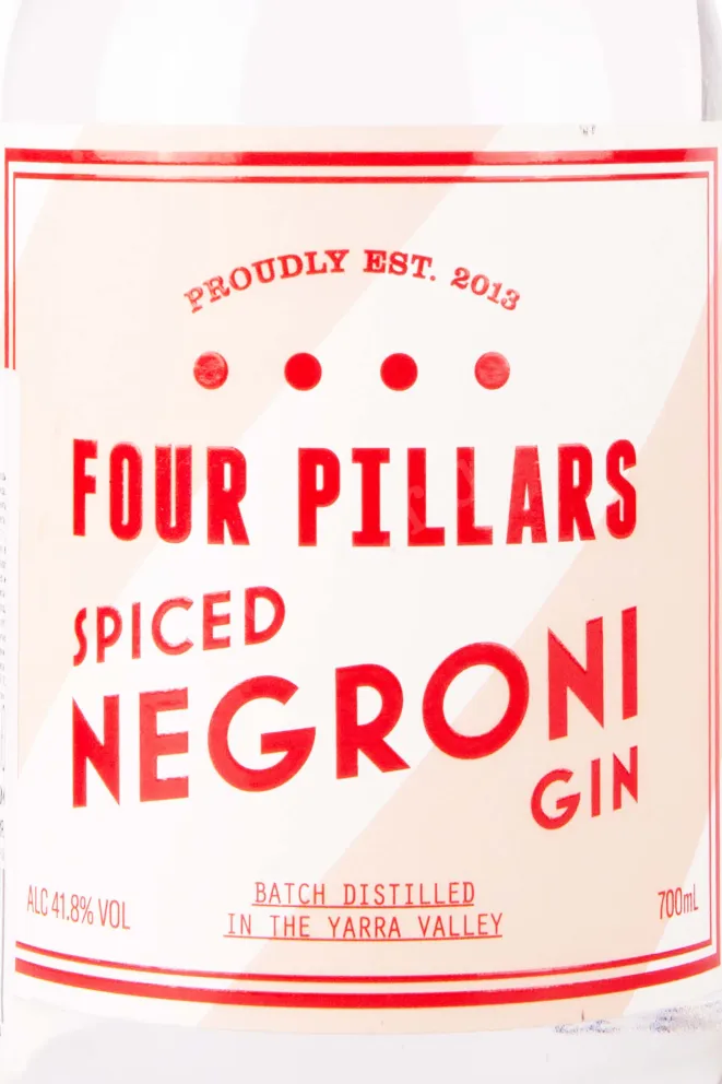 Этикетка Four Pillars Spiced Negroni 0.7 л