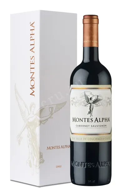 Вино Montes Alpha Cabernet Sauvignon in gift box 2022 0.75 л