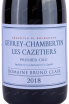 Этикетка Gevrey-Chambertin Le Cazetiers Premier Cru Domaine Bruno Clair 2018 0.75 л