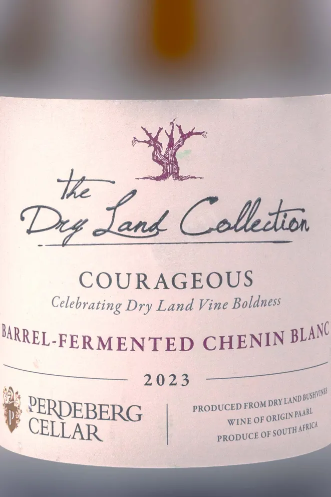 Этикетка The Dry Land Collection Courageous Barrel Fermented Chenin Blanc 2023 0.75 л