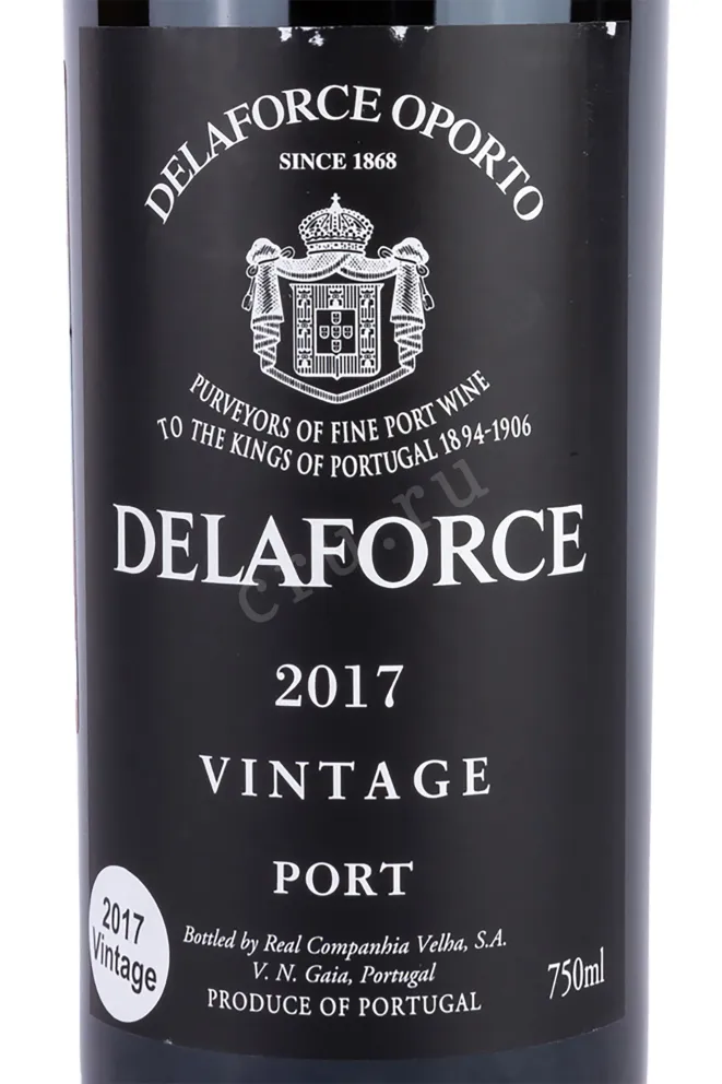 Этикетка Delaforce Vintage Port with wooden box 2017 0.75 л