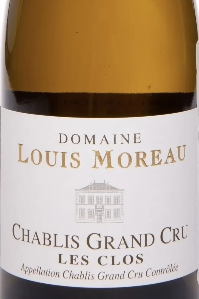Этикетка Domaine Louis Moreau Chablis Grand Cru Les Clos AOC 2019 0.75 л