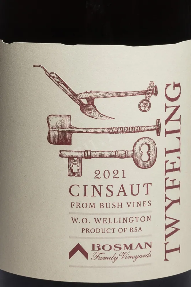 Этикетка Bosman Twyfeling Cinsaut 2021 0.75 л