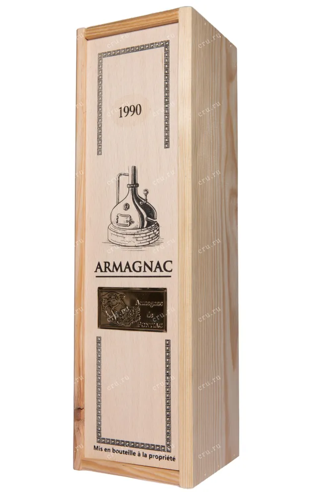 Деревянная коробка De Pontiac Bas-Armagnac in wooden box 1990 0.7 л