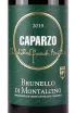 Этикетка Caparzo Brunello di Montalcino 2019 0.75 л