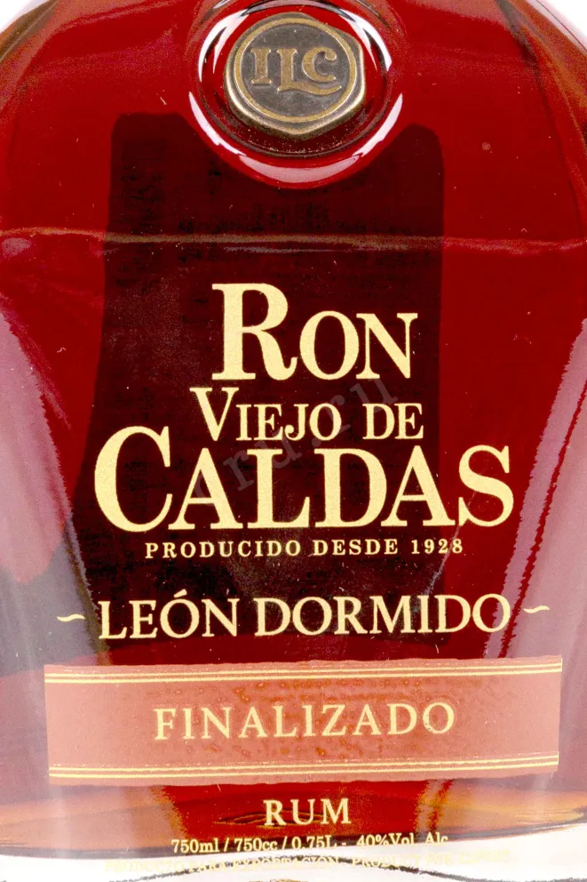 Этикетка Viejo de Caldas Leon Dormido 12 years old gift box 0.75 л
