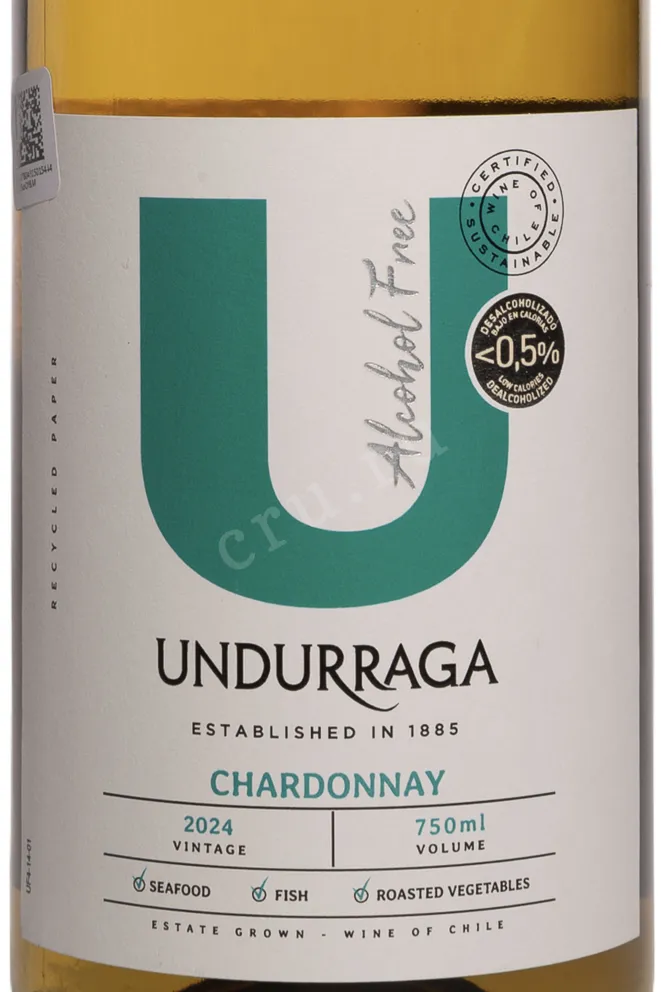 Этикетка Undurraga Chardonnay Alcohol Free 2024 0.75 л