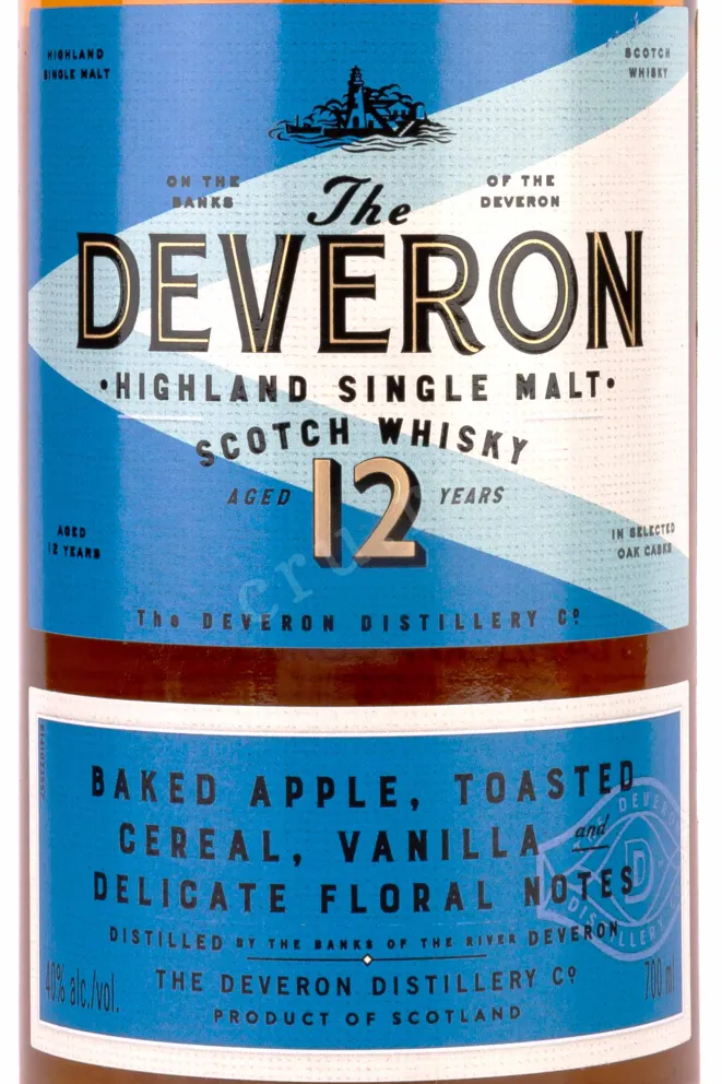Этикетка Deveron 12 years gift box 0.7 л
