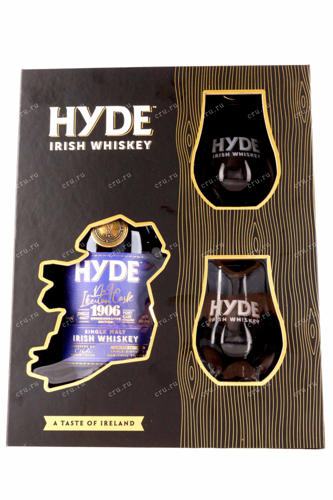 Подарочная коробка Hyde №9 Port Cask Finish in giftset with 2 glasses 0.7 л