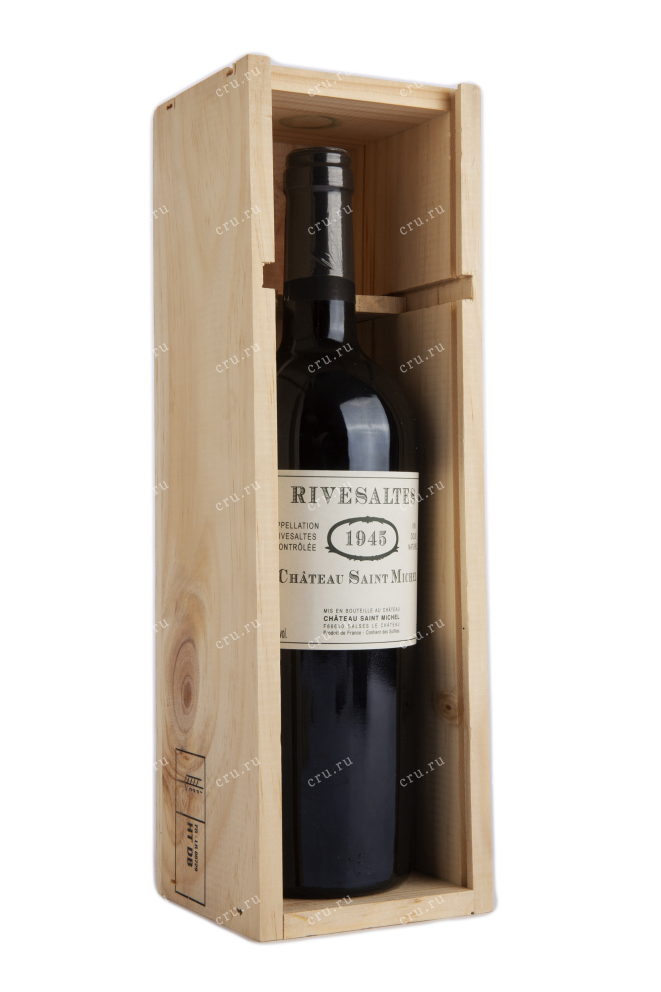 Подарочная коробка вина Chateau Saint Michel Rivesaltes AOC wooden box 1945 0.75 л