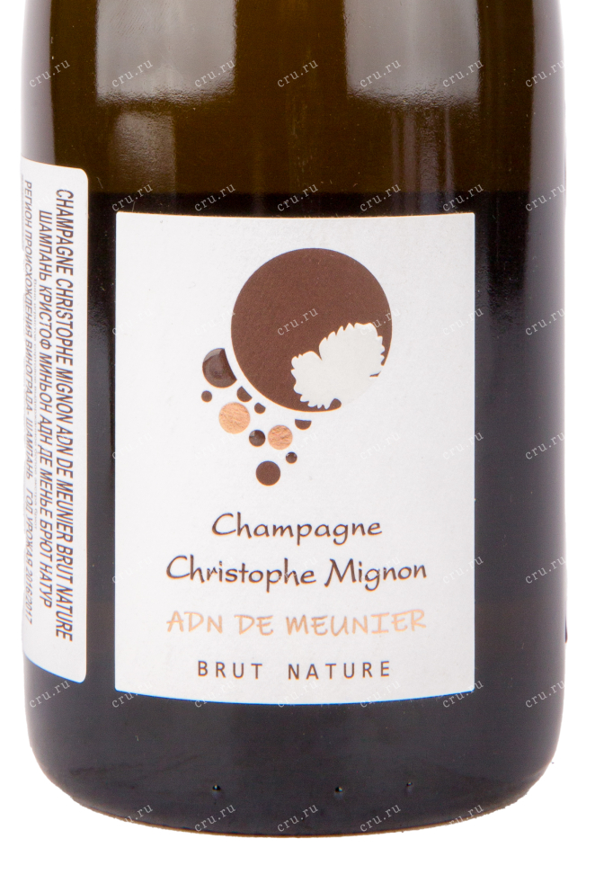 Этикетка игристого вина Christophe Mignon ADN de Meunier Brut Nature 0.75 л