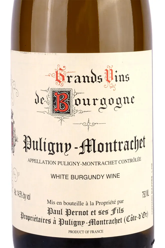 Этикетка Puligny-Montrachet Pernot Paul & Fils 2019 0.75 л