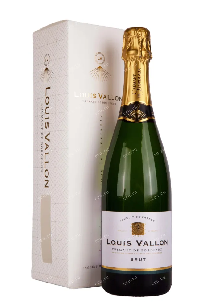 Игристое вино Louis Vallon Cremant de Bordeaux in gift box 2021 0.75 л
