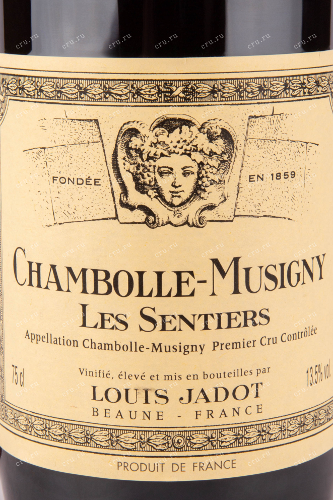 Этикетка вина Louis Jadot Chambolle Musigny Premier Cru Les Sentiers 2014 0.75 л