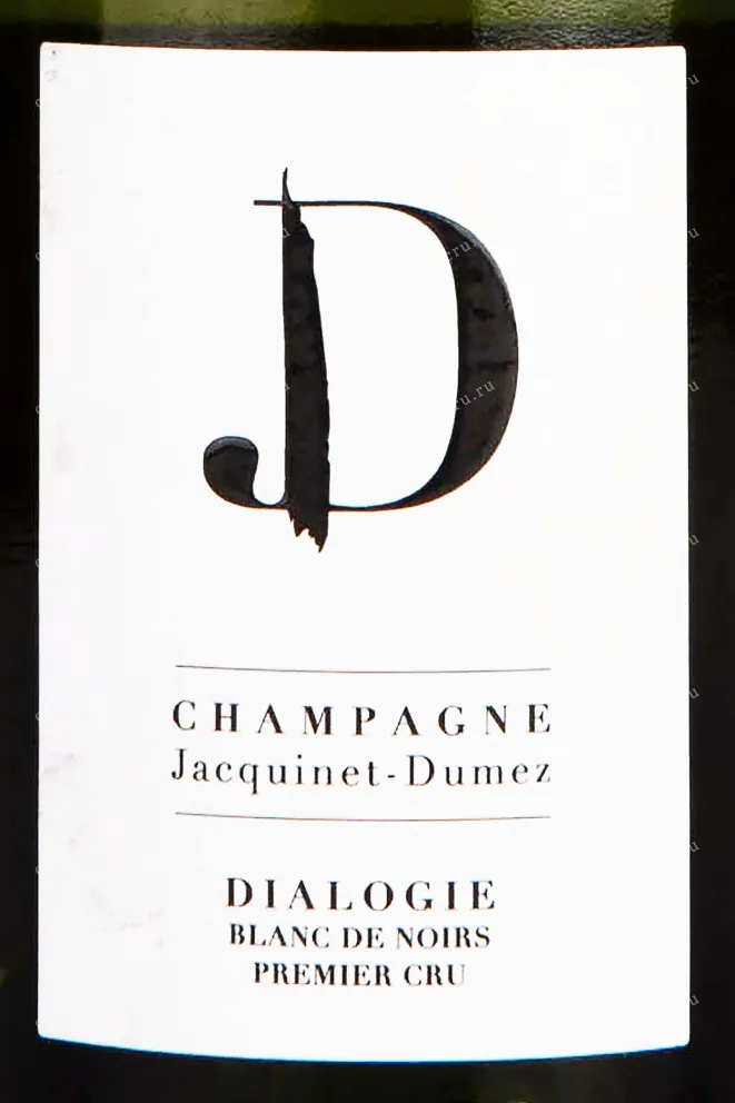 Этикетка Jacquinet Dumez Dialogie Blanc De Noirs Premier Cru 2018 0.375 л