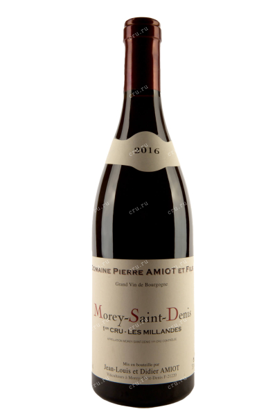 Вино Morey-Saint-Denis Premier Cru Les Millandes AOC Domaine Pierre Amiot et Fils 2016 0.75 л