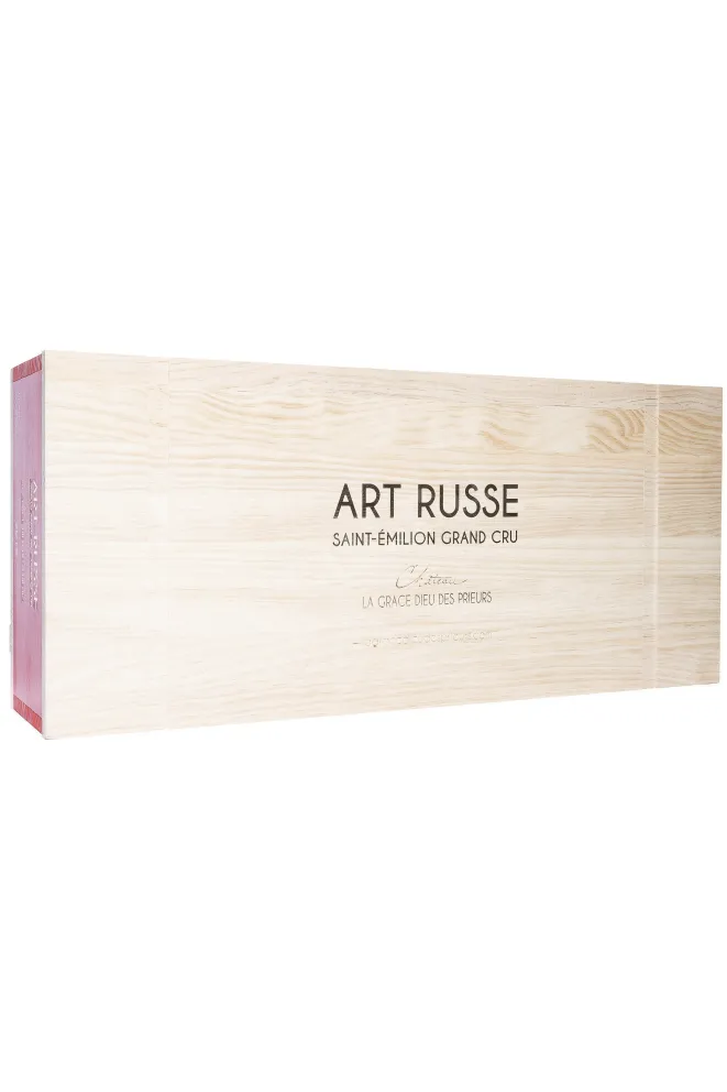 Деревянная коробка Chateau La Grace Dieu des Prieurs Art Russe Saint-Emilion Grand Cru 2016 0.75 л