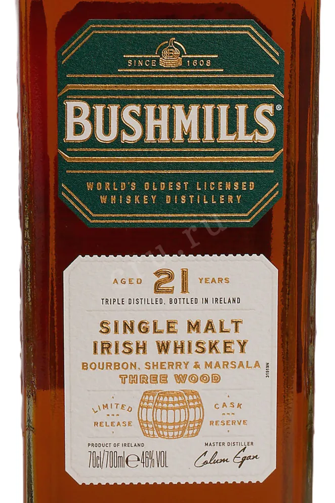 Этикетка Bushmills 21 Years Single Malt 2023 0.7 л