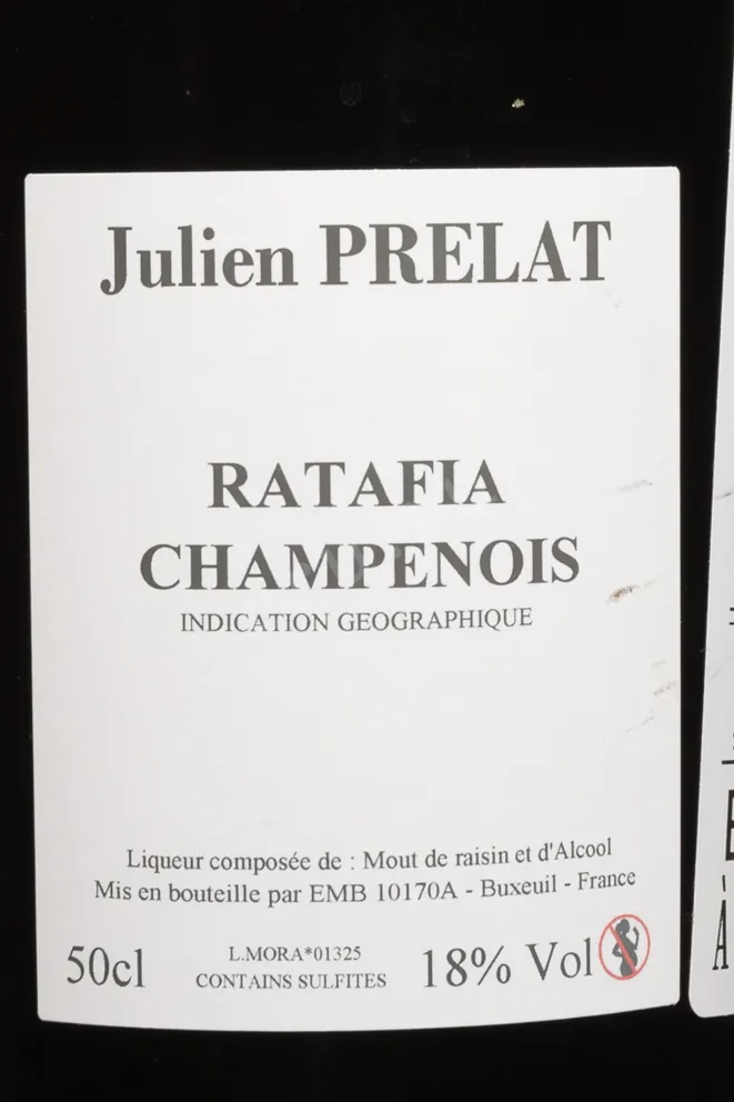 Контрэтикетка Julien Prelat Ratafia De Champagne 2023 0.7 л