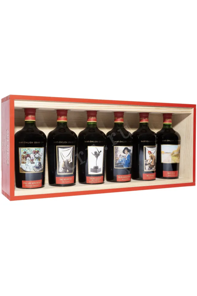 Набор вина Chateau La Grace Dieu des Prieurs Art Russe Saint-Emilion Grand Cru set of 6 bottles in wooden box  2016 0.75 л