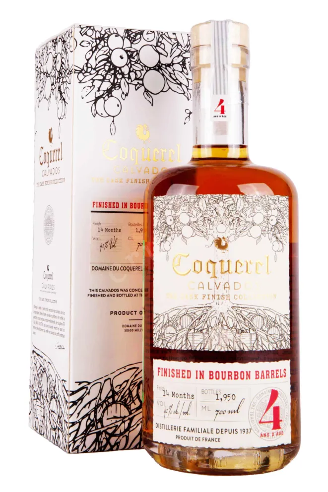Кальвадос Coquerel The Cask Finish Collection Bourbon 4 Ans in gift box  0.7 л