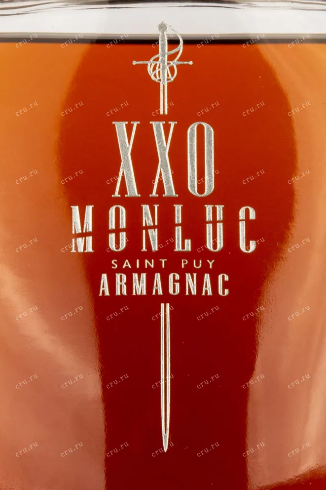 Этикетка Monluc Armagnac XXO in gift box 2001 0.5 л