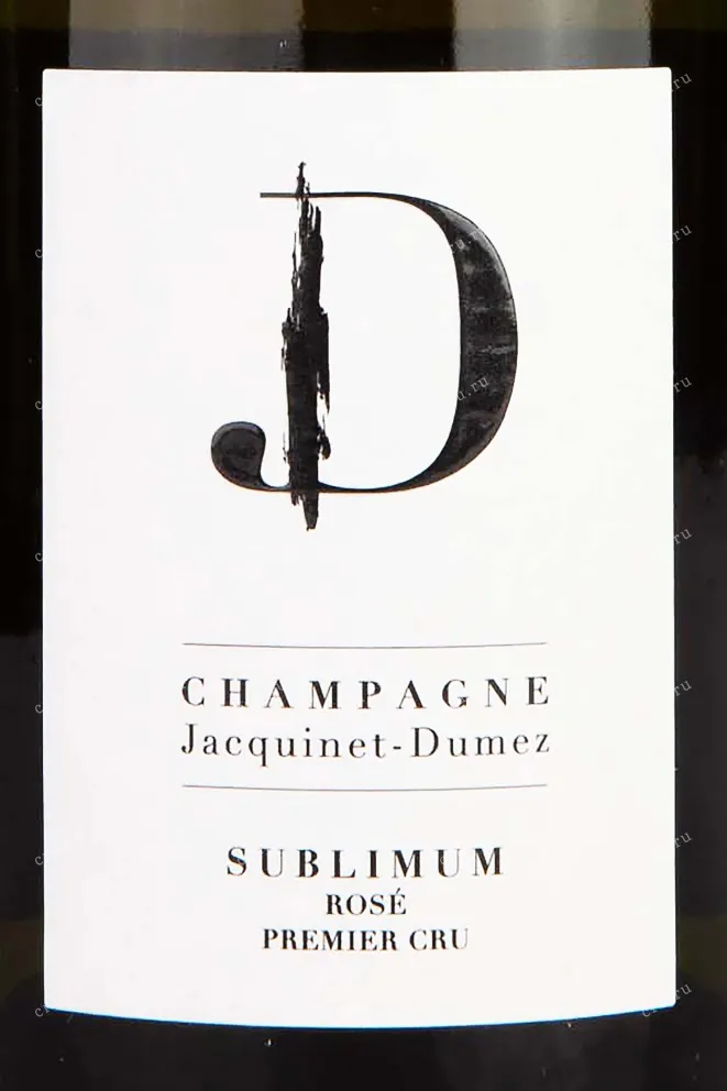 Этикетка Jacquinet Dumez Sublimum Premier Cru 2018 0.75 л