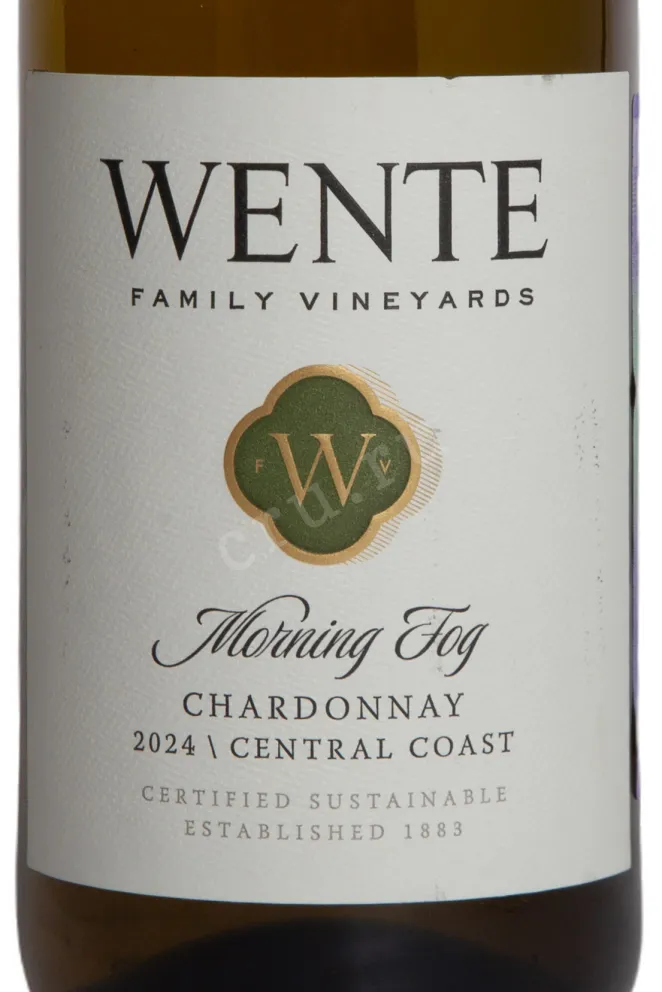Этикетка Wente Morning Fog Chardonnay 2024 0.75 л