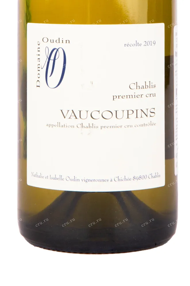 Этикетка вина Domaine Oudin Chablis 1er Cru Vaucoupin 2019 0.75 л