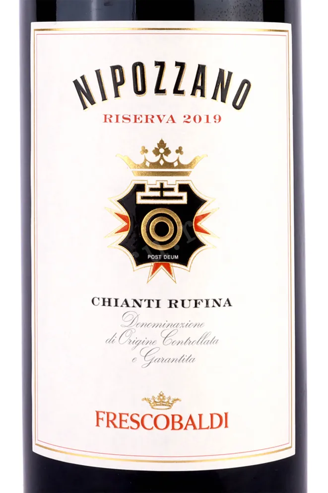 Этикетка Nipozzano Riserva Chianti Rufina wooden box 2019 1.5 л