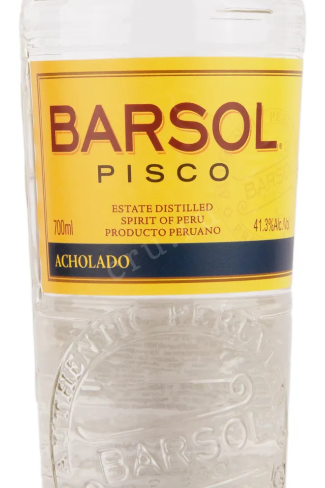 Этикетка писко Барсоль Аколадо 0.7