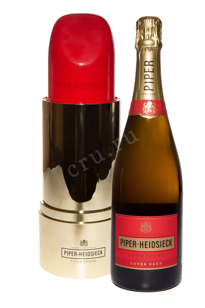 Бутылка Piper Heidsieck Champagne Cuvee Brut in gift box Lipstick 2019 0.75 л