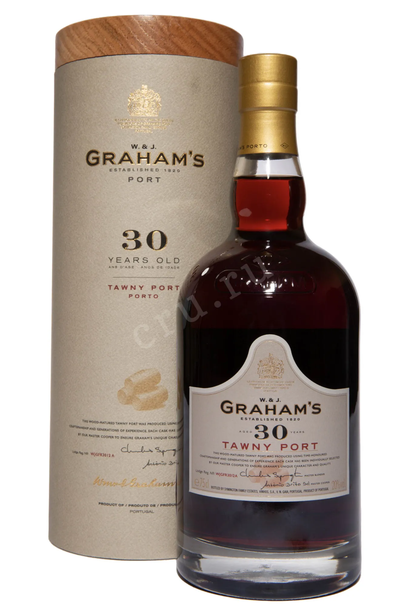 Фото — Портвейн Grahams 30 years Tawny in tube 1999 0.75 л