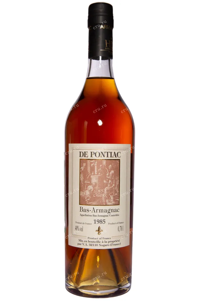 Бутылка De Pontiac Bas-Armagnac in wooden box 1985 0.7 л