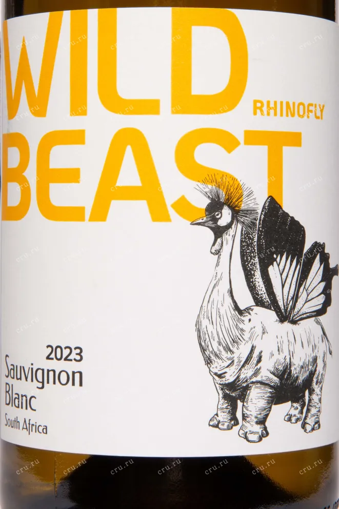 Этикетка Wild Beast Rhinofly Sauvignon Blanc 2023 0.75 л