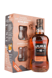 Виски Jura Aged 10 Years gift set with 2 glasses  0.7 л