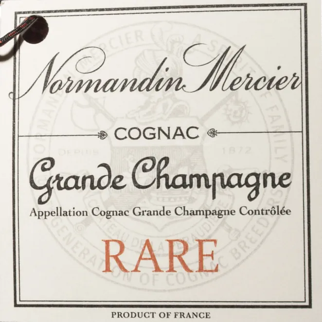Этикетка Normandin-Mercier Rare Grand Champagne in wooden box 0.7 л