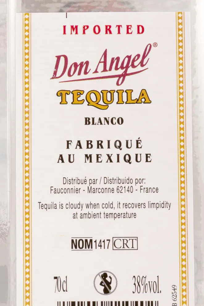 Контрэтикетка (eng) Don Angel Blanco 0.7 л