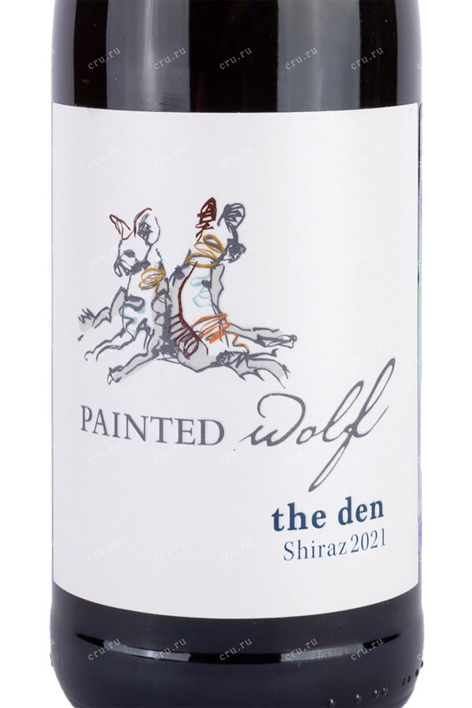 Этикетка Painted Wolf the Den Shiraz 2021 0.75 л