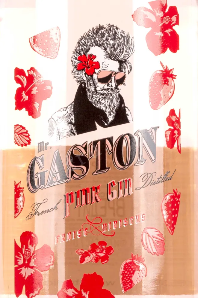 Этикетка Mr Gaston Pink Gin 0.7 л
