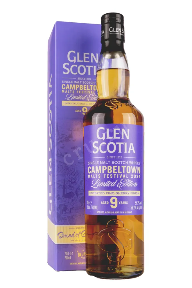 Виски Glen Scotia Fino Sherry Cask Finish 9 year old gift box  0.7 л