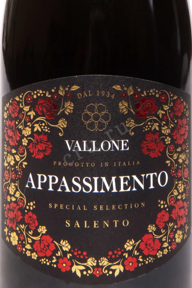 Этикетка Vallone Appassimento Salento IGP 2023 0.75 л
