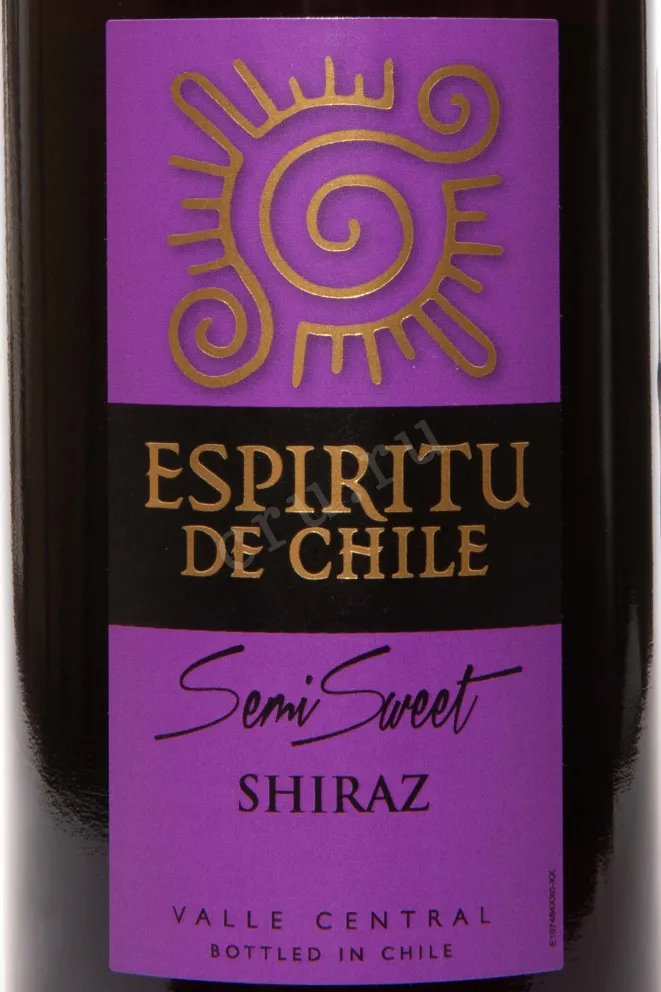 Этикетка Espiritu de Chile Shiraz 2023 0.75 л