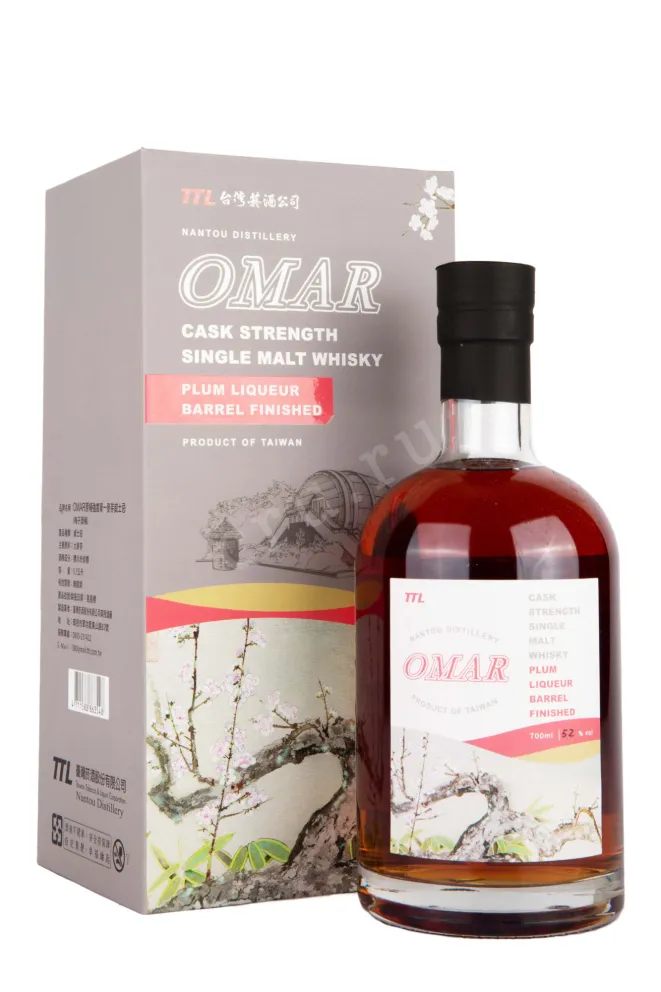 Виски Omar Cask Strength Single Malt Plum Liqueur Barrel Finish in gift box  0.7 л